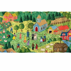 Vintage Country Scene Window Valances