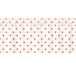 Tiny Hearts On White Window Valances