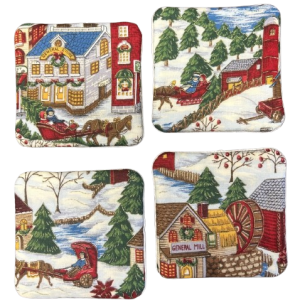 Vintage Winter Scenic - Coaster Set