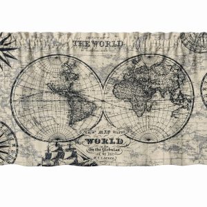 World Map - Curtain Topper Valances