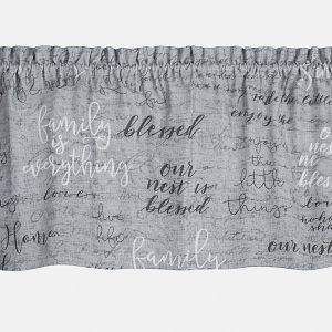 Thankful Blessed Grey Window Valance