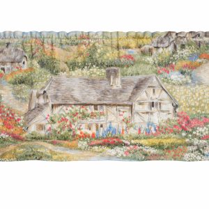 Cottage Flowers Scenic Window Valance