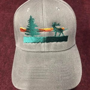 Khaki Elk Sunset Trees - Embroidered Hat
