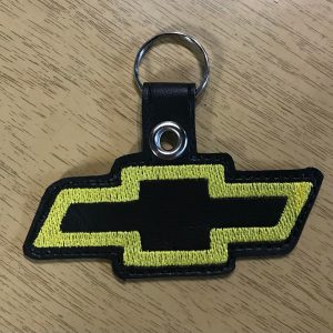 Chevy Bow Tie Embroidered Keychain