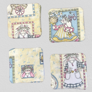 Easter Bunny Coaster Set