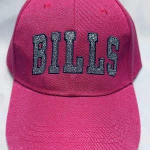 Buffalo Bills Pink Glitter Hat – Adjustable Embroidered Cap
