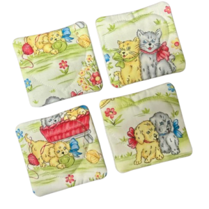 Playful Puppies & Kitten's Coaster Set